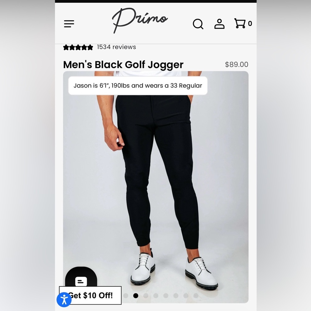 Men’s Black Golf Joggers -Primo